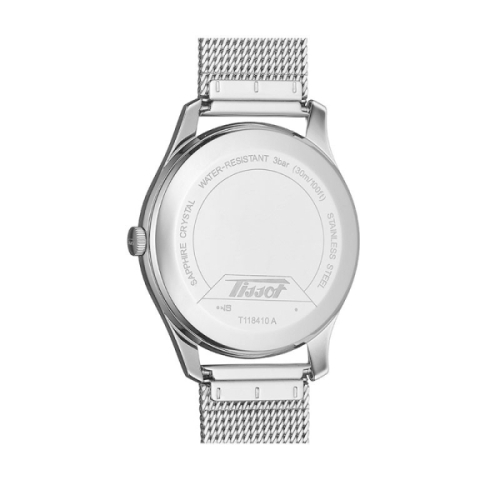 Tissot  Heritage Visodate - T118.410.11.277.00 Reloj en caja de acero de 40mm con mecanismo de cuarzo, esfera de color plateado 