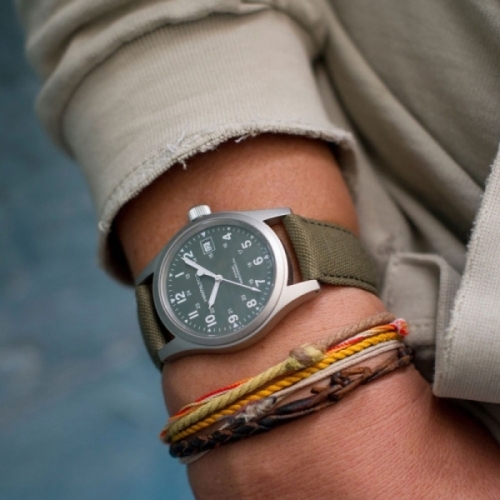 Hamilton Khaki Field Mechanical- H69439363 Reloj en caja de acero de 38mm de diámetro con mecanismo de cuerda manual con reserva