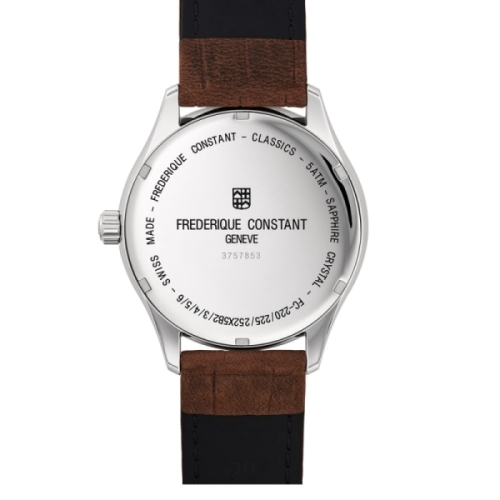 Frederique Constant Classic Quartz - FC-220SS5B6 Reloj en caja de acero de 40 mm de diámetro con movimiento de cuarzo que permit