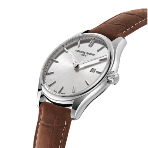 Frederique Constant Classic Quartz - FC-220SS5B6 Reloj en caja de acero de 40 mm de diámetro con movimiento de cuarzo que permit