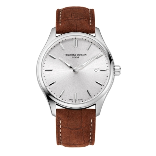 Frederique Constant Classic Quartz - FC-220SS5B6 Reloj en caja de acero de 40 mm de diámetro con movimiento de cuarzo que permit