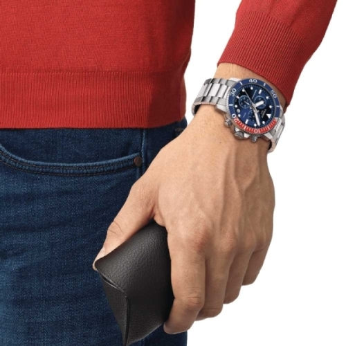 Tissot Seastar 1000 Quartz Chronograph - T120.417.11.041.03 Reloj cronógrafo de hombre en caja de acero de 45.5mm con bisel gira