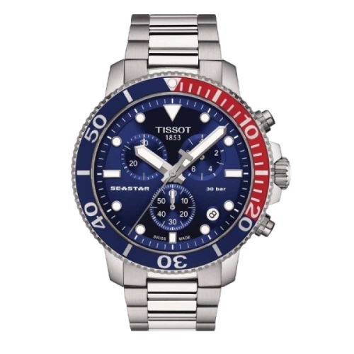 Tissot Seastar 1000 Quartz Chronograph - T120.417.11.041.03 Reloj cronógrafo de hombre en caja de acero de 45.5mm con bisel gira