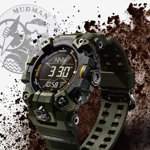 Casio G-Shock - GW-9500-3ER Reloj en caja de resina de base biológica de 56,7 x 52,7mm, esfera en color negro con display y brúj