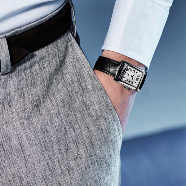 Frederique Constant Classics Carree Small Seconds - FC-235S2C6 Reloj en caja rectangular de acero de 36 x 25.20 mm con movimient