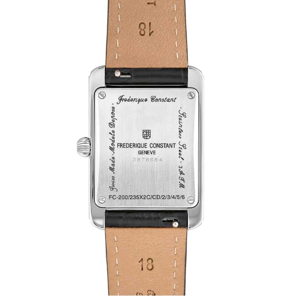 Frederique Constant Classics Carree Small Seconds - FC-235S2C6 Reloj en caja rectangular de acero de 36 x 25.20 mm con movimient