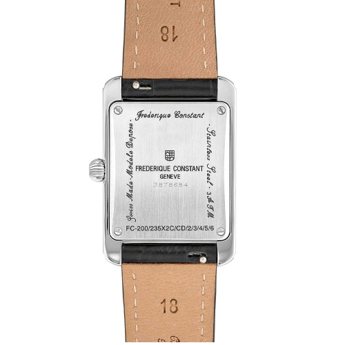 Frederique Constant Classics Carree Small Seconds - FC-235S2C6 Reloj en caja rectangular de acero de 36 x 25.20 mm con movimient