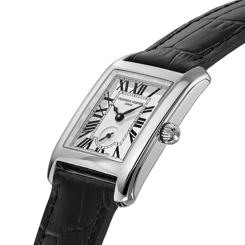 Frederique Constant Classics Carree Small Seconds - FC-235S2C6 Reloj en caja rectangular de acero de 36 x 25.20 mm con movimient