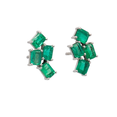 Pendientes de oro blanco con esmeraldas Pendientes de oro blanco con esmeraldas ( 8 esmeraldas 2,44ct )