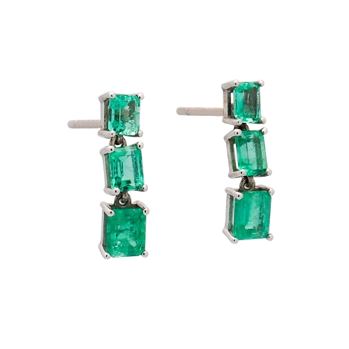 Pendientes de oro blanco con esmeraldas Pendientes de oro blanco con esmeraldas ( 6 esmeraldas 2,45ct )
