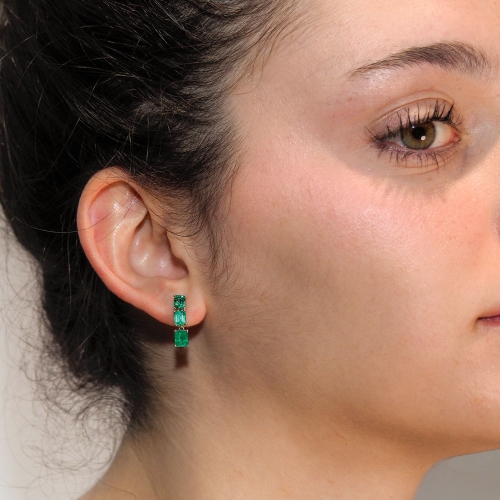 Pendientes de oro blanco con esmeraldas Pendientes de oro blanco con esmeraldas ( 6 esmeraldas 2,45ct )