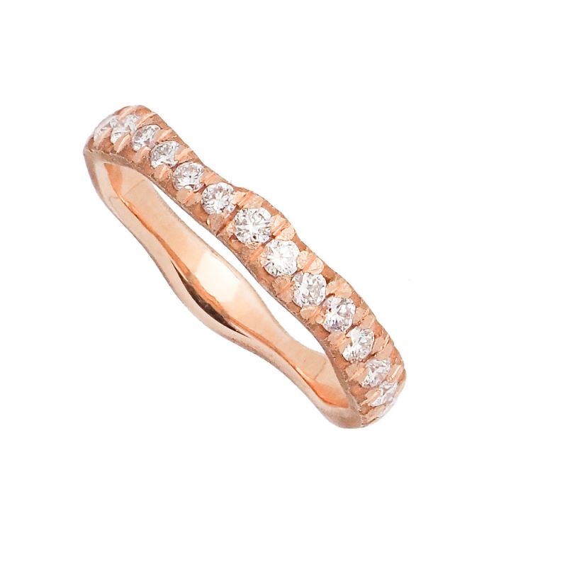 Anillo de oro rosa con brillantes Anillo de oro rosa estilo barroco con 15 brillantes (0,36 ct). Elegante y sofisticado, perfect